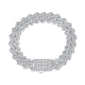 JIUZUAN Iced Out Moissanite Cuban Link Bracelet 925 Sterling Silver 18K Gold Plated Hip Hop Style for Men with GRA Certificate