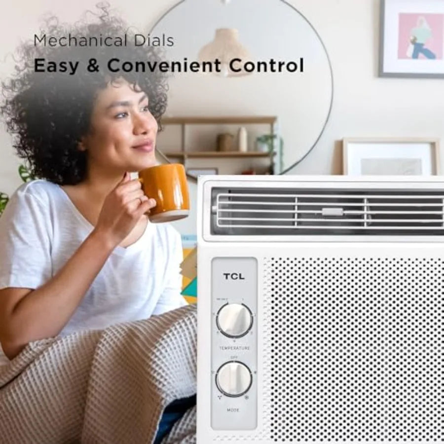 5000 BTU Window Air Conditioner for Small Rooms up to 150 Sq. Ft. Energy-Efficient Cooling with Easy-to-Use Controls Reusable W