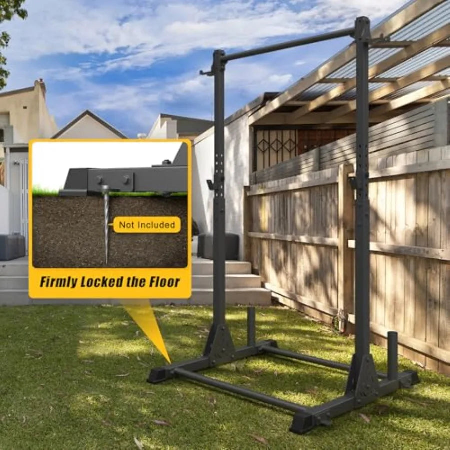 Freestanding Pull Up Bar Stand for Home Gym Outdoor Indoor Strength Training with Adjustable Dip Bars 600lbs Capacity Black