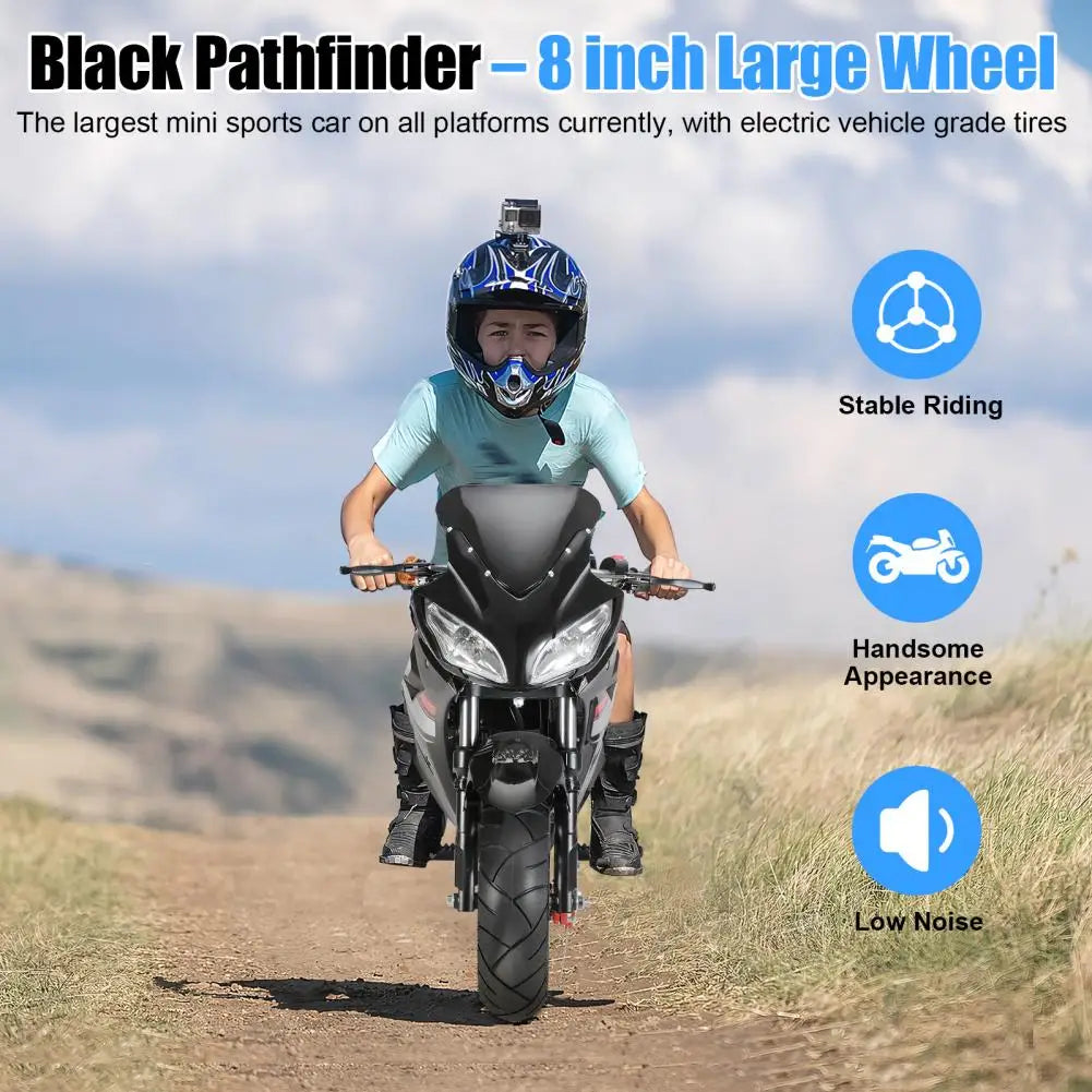 49cc 4-Stroke Pocket Rocket Motorcycle, 8 Inch Wheels Mini Motorcycle, Gas Pocket Motorbike with Front Rear Disc Brakes, Dual He