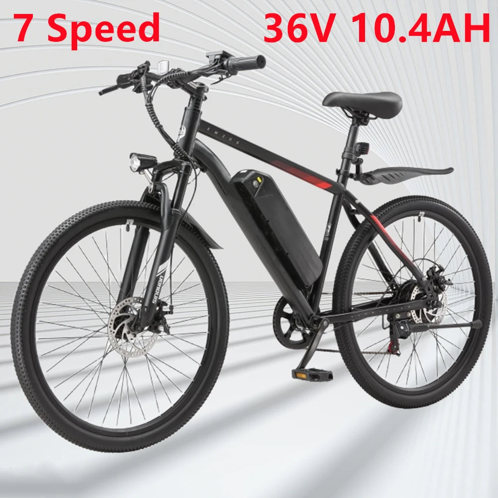 26" Electric Motorcycles Mountain E Bike for Adults, 700W Peak Motor Ebike 22Mph 38Miles 10.4AH 15.6AH Adults Electric Bicycle
