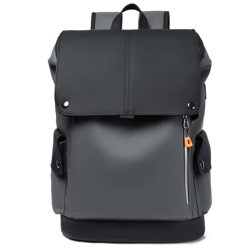 PU Leather Waterproof Men's Laptop Backpack Large Computer Backpack for Business Urban Man Backpack USB Charging