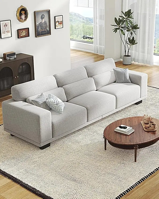 3 Seater Couch, Sofas for Living Room with Deep Seats and Wide Armrests, 89" Comfy 3 Seater Sofa, Supportive