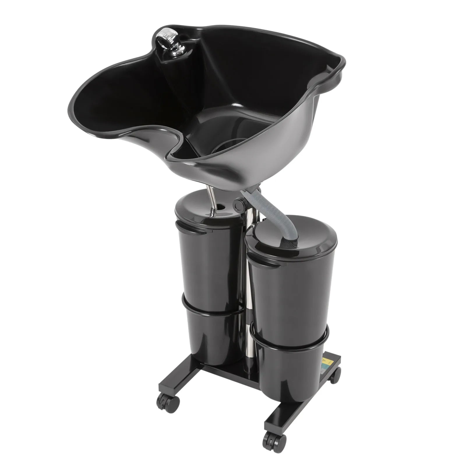 Portable Shampoo Sink Dual Bucket 10L Electric Pump, Height Adjustable Hair Wash Basin with Wheels for Salon Home Care