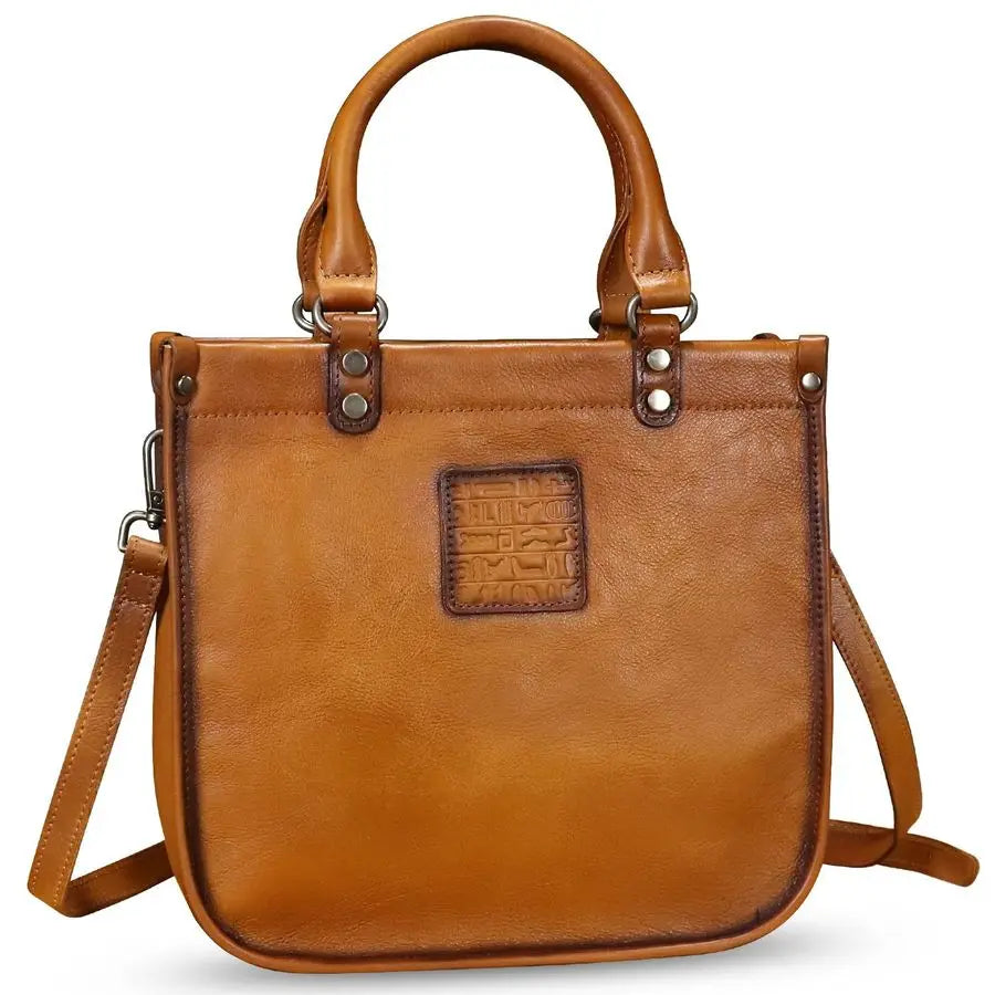 Leather Handbags for Women Vintage Real Leather Fashion Tote Bag Shoulder Bag Crossbody Bag Satchel Purse