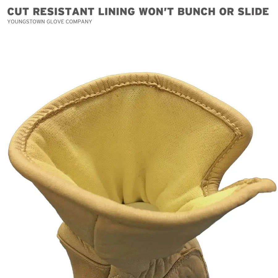 Glove FR Ultimate Leather Utility Winter Work Gloves Kevlar Lined Cut, Puncture, Flame Resistant, Arc Rated Tan, XLarge