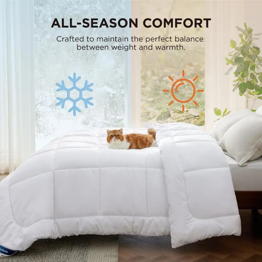 Comforter Duvet Insert Quilted Comforters Cal King Size, All Season Duvet, GentleSoft Down Alternative Bedding, with 8 Tabs, Gif