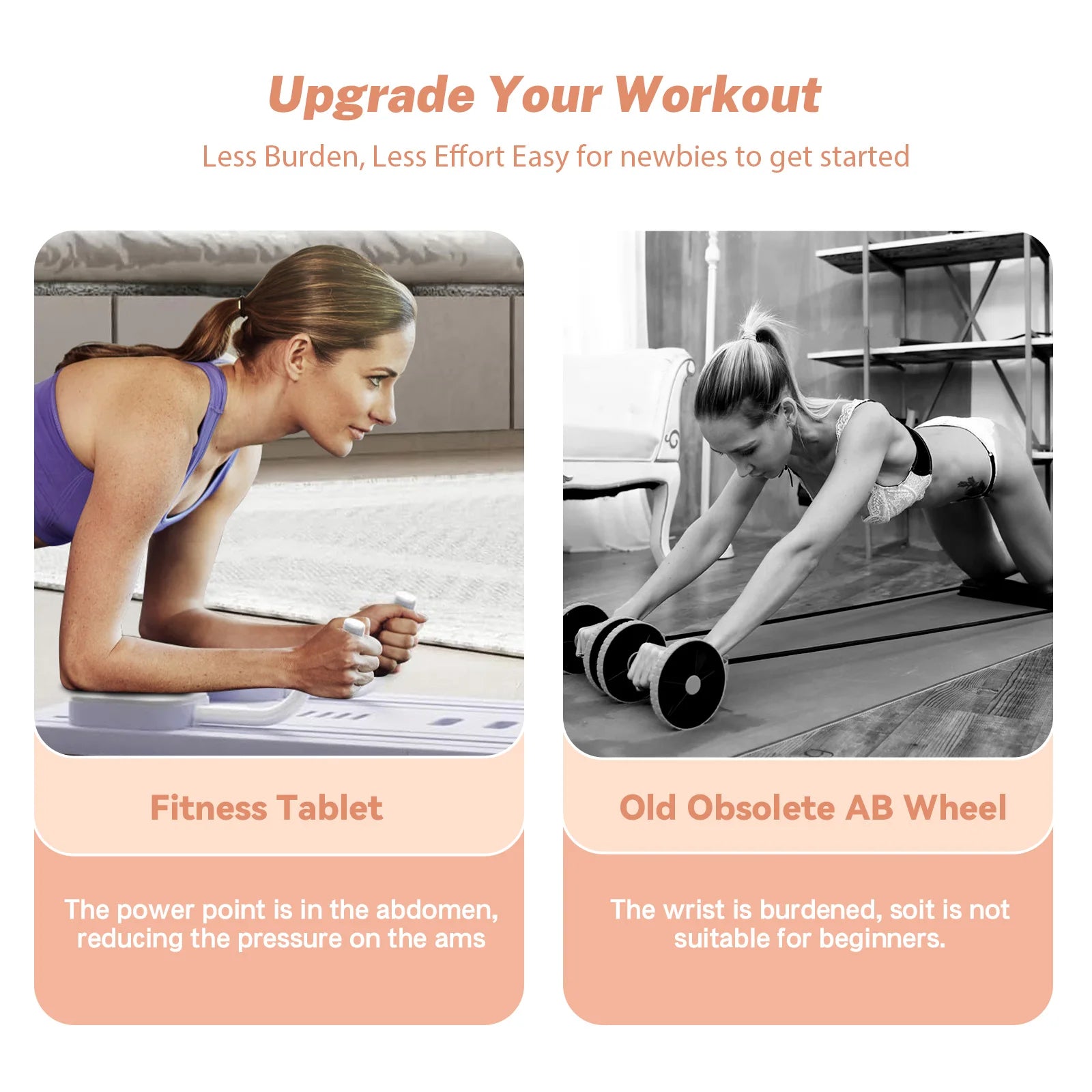 Grade Ab Wheel Roller Kit with Knee Mat, Abdominal Exercise Board for Total Core Strength Builder, Home Gym & Full Body Workout
