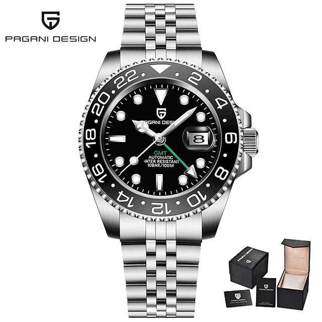 PAGANI DESIGN GTM Mechanical Watch 40mm Mens Wristwatch Top Brand 1662 Automatic Watches 100M Waterproof Clock Relogio Masculino