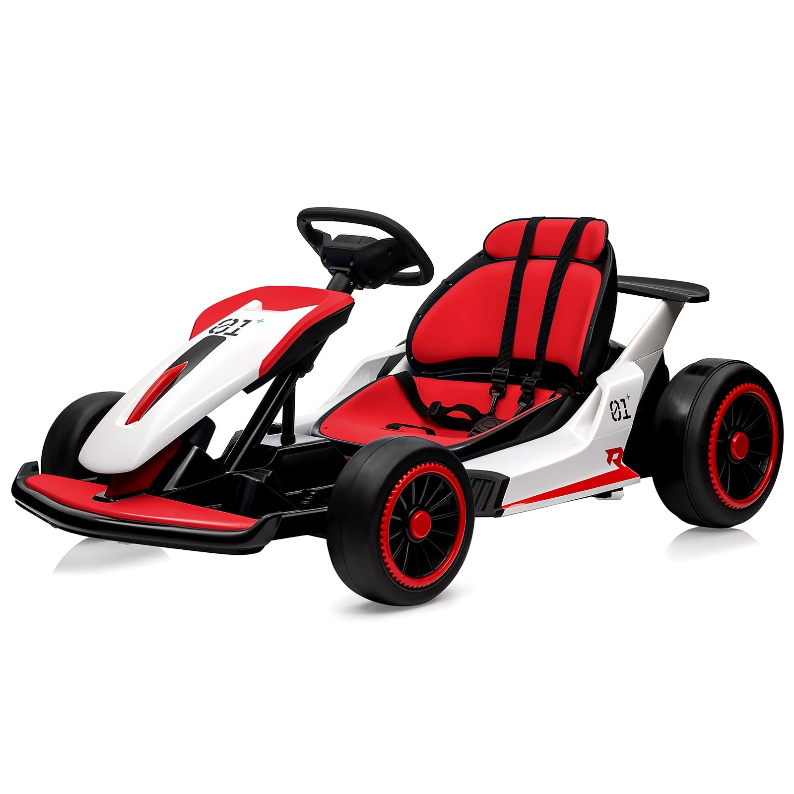 Go Kart, Electric Drift Kart Car with 24V 7Ah Outdoor Ride On Toy 2 * 200W Motor, 8.1 MPH, LED Lights 6-12 Years