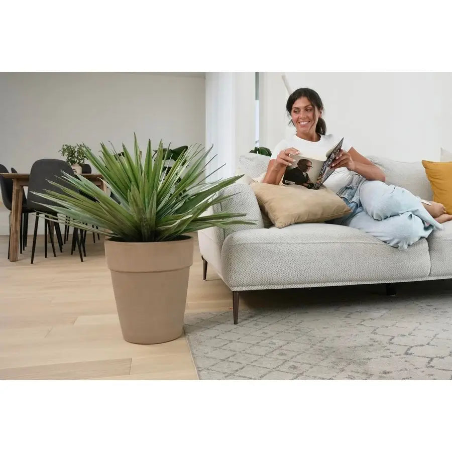 27 inches Tall Artificial Agave Plant in Black Pot with Real Stone Pebbles, 126 Realistic Leaves. Large Faux Plants Indoor and O