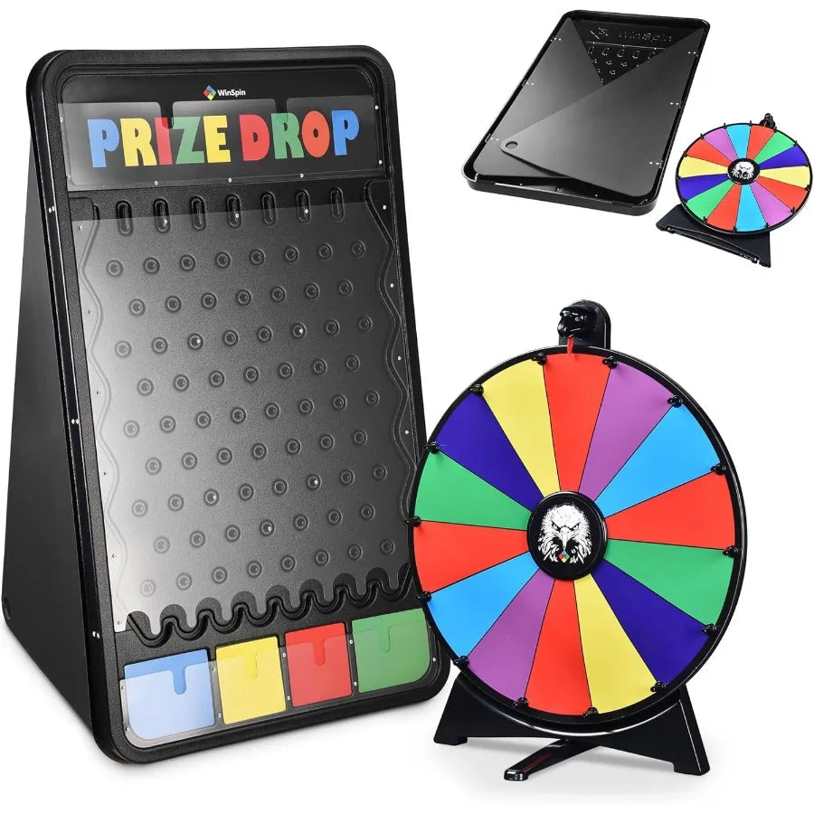 20 Prize Wheel 41x25 Drop Board Foldable Stand Disk Spinning Wheel Fortune Game for Pub Party Trade Show Carnival Metal Red