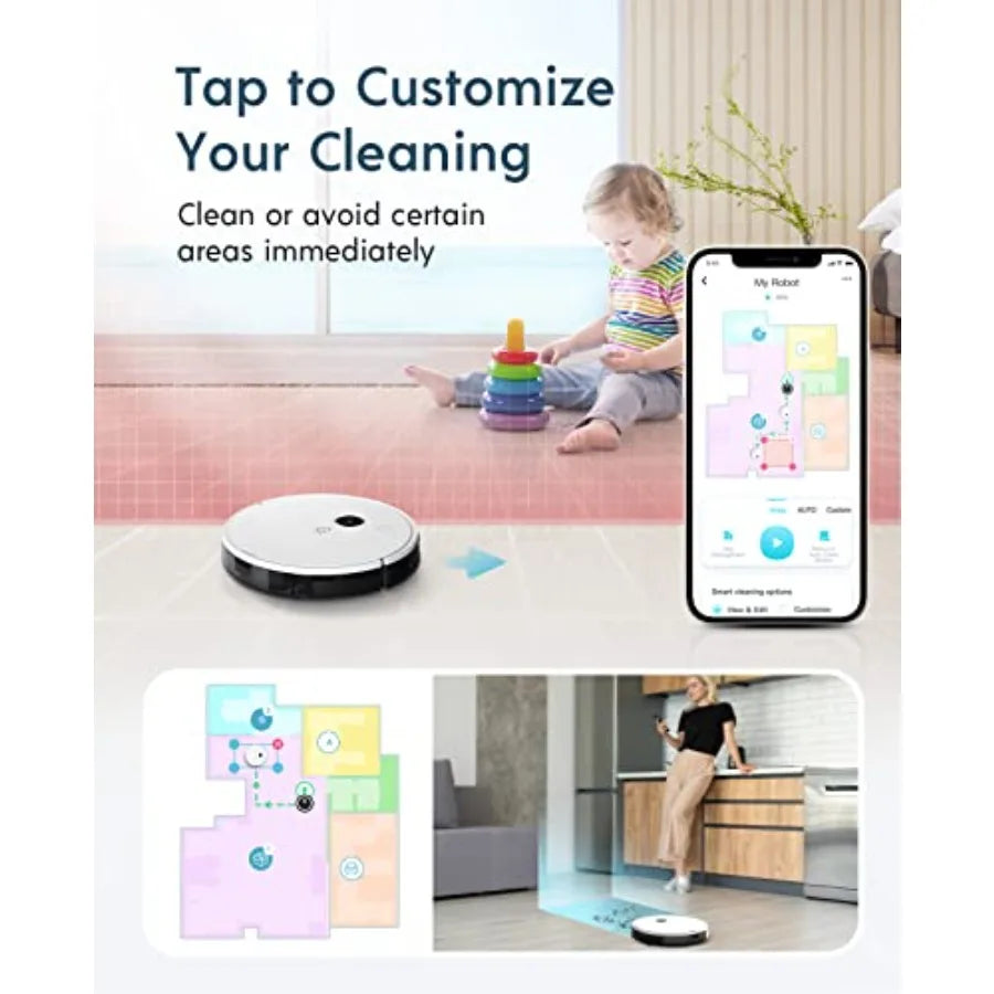 Smart Home Cleaning Solution with Self-Emptying Dustbin 3-in-1 Robot Vacuum and Mop for Hard Floors and Carpets 200-Minute Batt