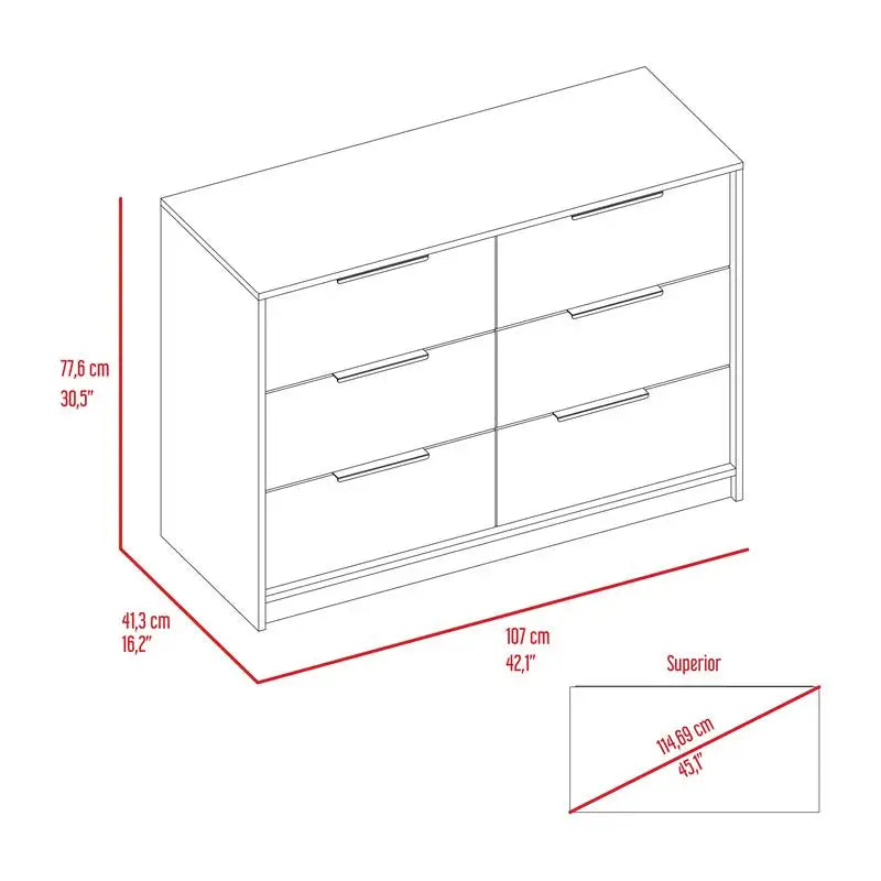 Four-Drawer Slide and Pull Dresser with Ample Storage Space for Bedroom or Living Room