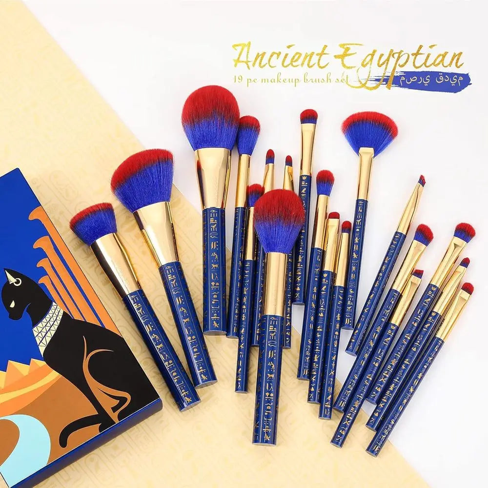 Makeup Brush Set + 54 Color Eye Palette Premium Synthetic Kabuki Blending Powder Blush Concealers Eye Makeup Brushes Set