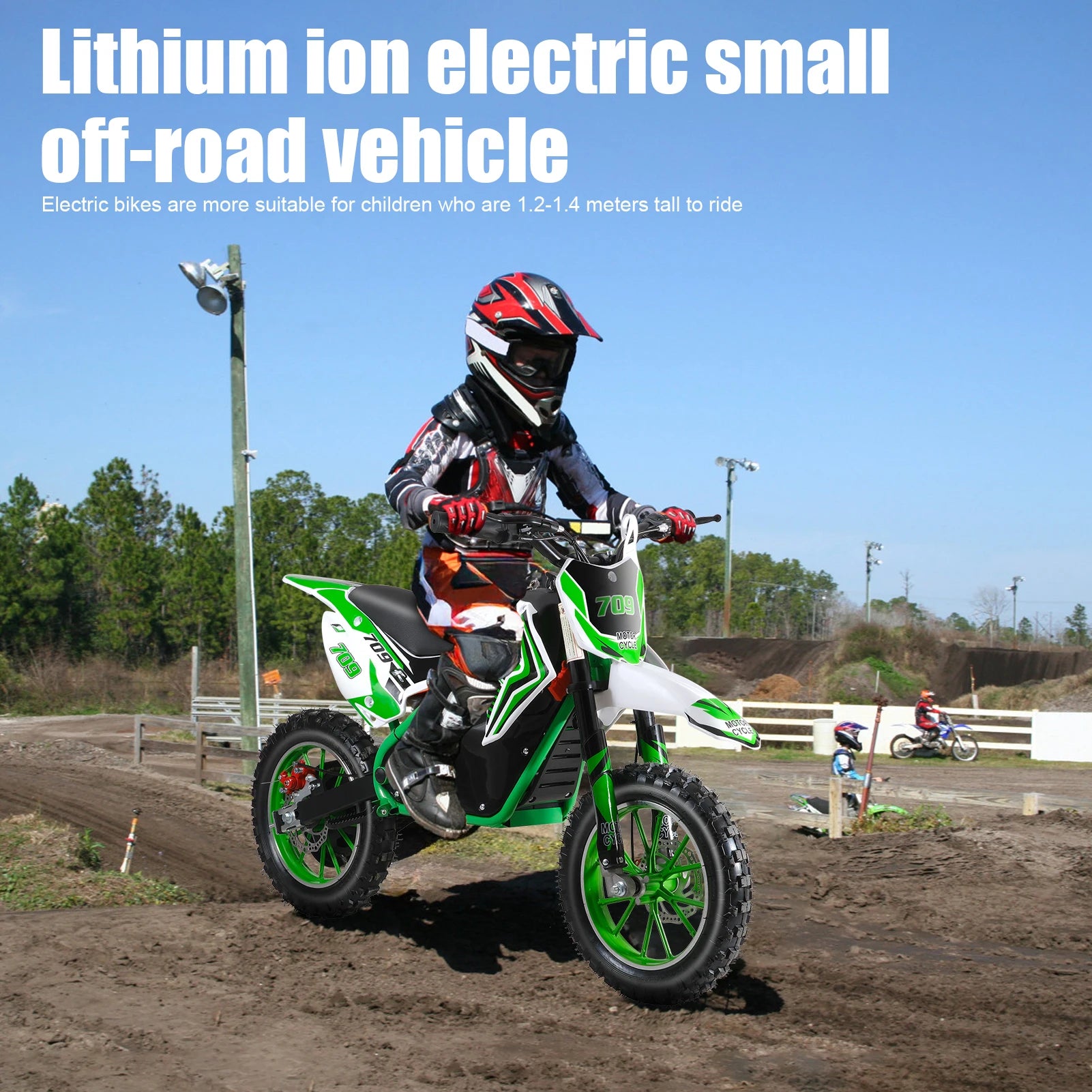 Off Road Mini Motorcycle, Rocket Electric Motocross Bike, Dirt Bike, Electric Pocket Motorbike with Mechanical Disc Brakes
