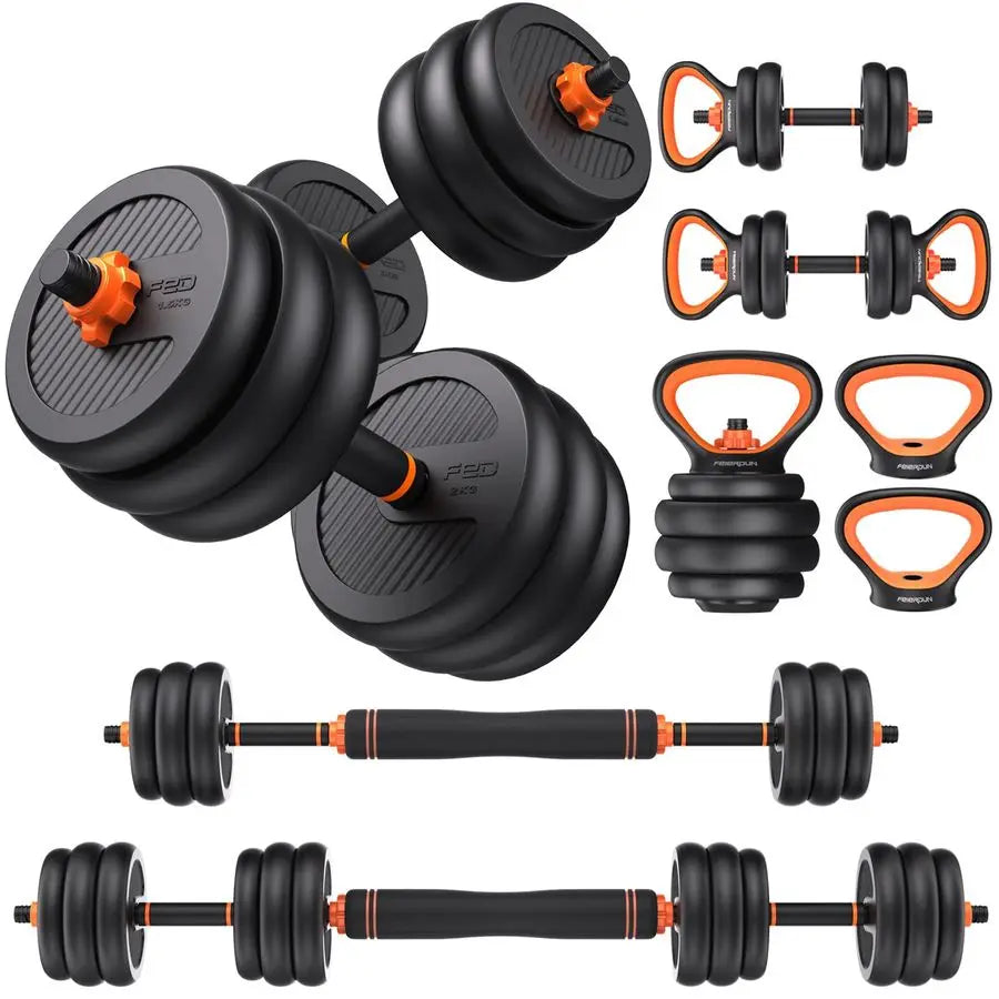Adjustable Dumbbells, 20 30 40 45 70 90lbs Free Weight Set with Connector, 5 in1 Dumbbells Set Used as Barbell, Kettlebells, Pus