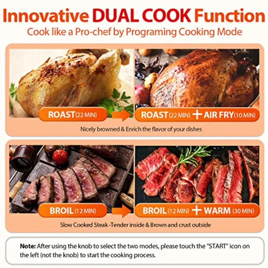 32-Quart PRO Large Air Fryer Oven with Rotisserie Dehydrator and Full Accessories 19-in-1 Digital Air Fryer for Baking Toasting