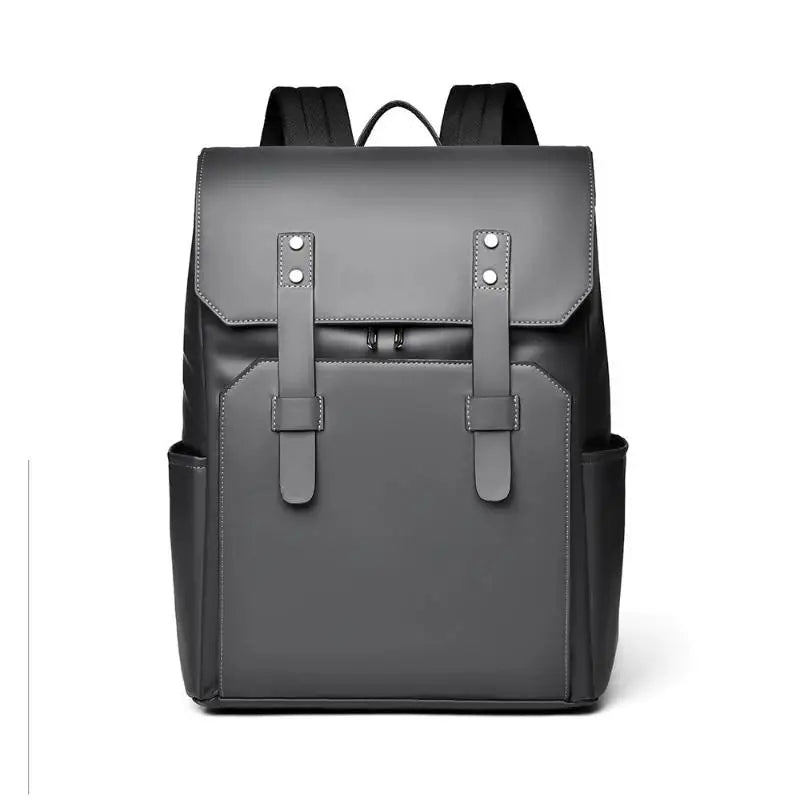 Classic Black Leather Backpack, Waterproof Business Bag for Men, Durable School & Work Backpack with Laptop Compartment