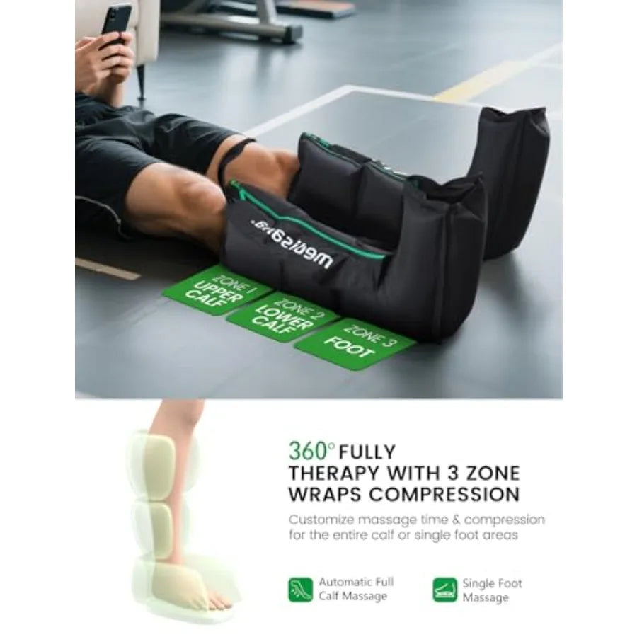 Medisana Leg Massagers with Heat and Compression for Improved Circulation and Muscle Pain Relief Foot and Calf Massager Machine