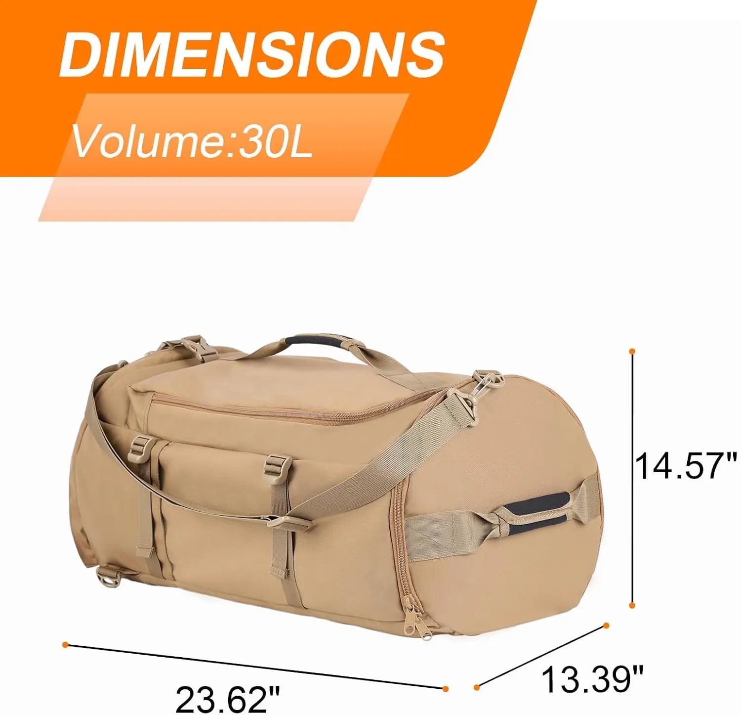 3-in-1 Tactical Gym Bag with Shoe Compartment, Military Travel Backpack for Men & Women, Carry-On Weekend Bag for Workout, Fitne