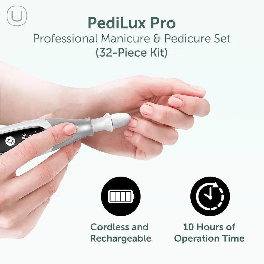 Pro Professional Manicure Pedicure Kit, Cordless Electric Nail File Drill Set, Thick Toenail Grinder, Toe Nail Dremel Tools, Fil