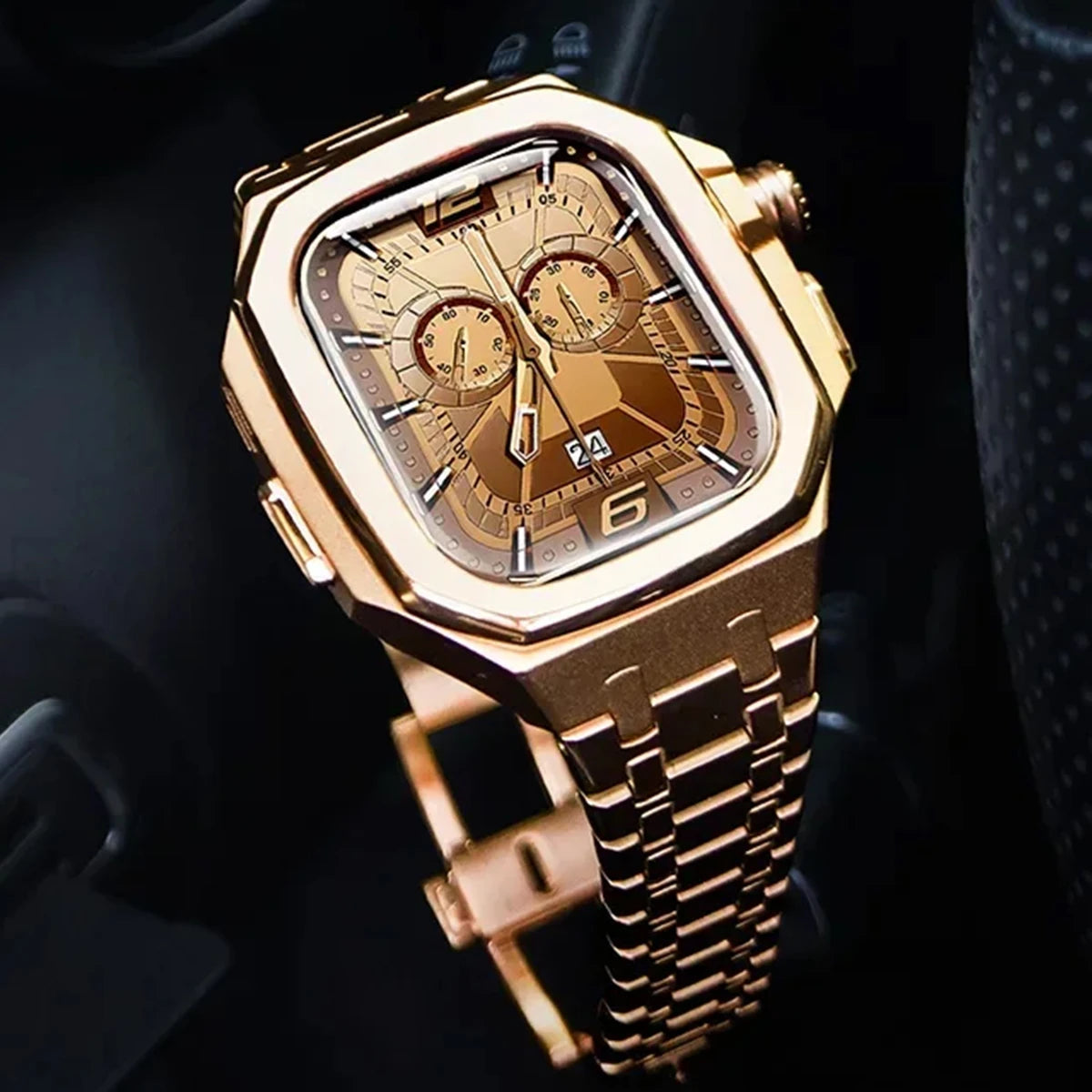 Luxury Stainless Steel Case Mod Kit for Apple Watch Ultra 3 2 1 49MM Liquid Silicone Strap for IWatch Series 49MM Accessories