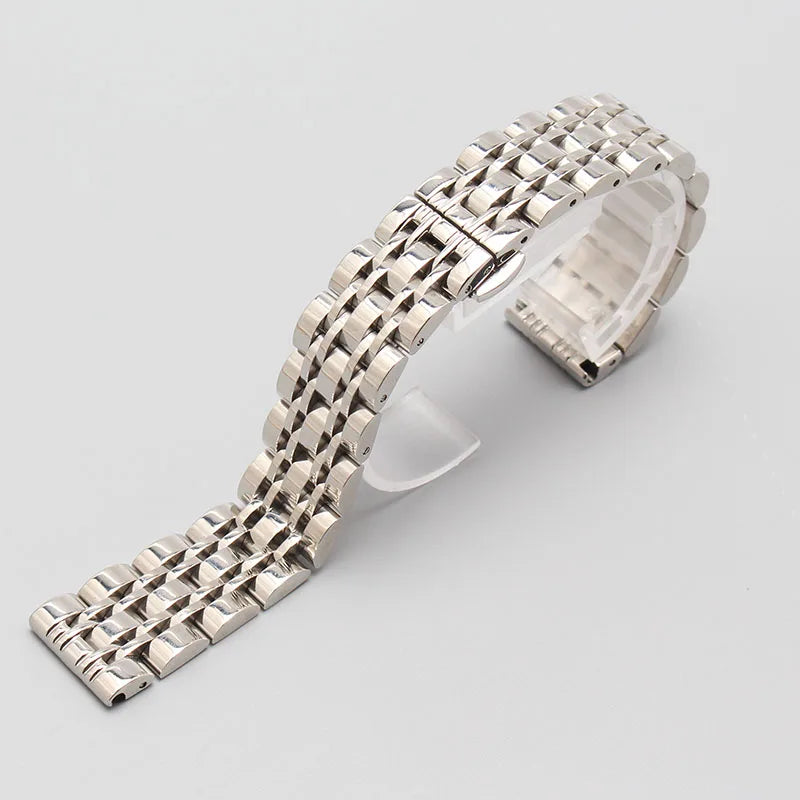 Stainless Steel Watch Band Straps Bracelets Polished Rosegold Gold Buckle 14mm 16mm 18mm 20mm 22mm 24mm Watchbands Straight End