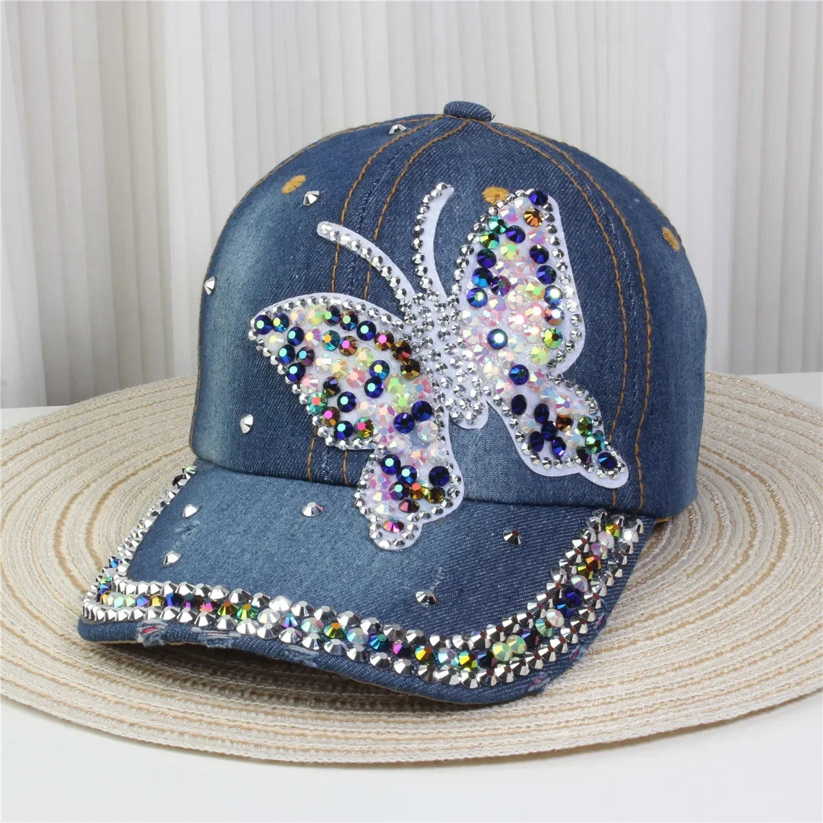 Wholesale Denim Baseball Caps Bling Rhinestone "TAKE ""LOVE" Heart  Snapback Hat A Dozen 12 pieces Mixed order