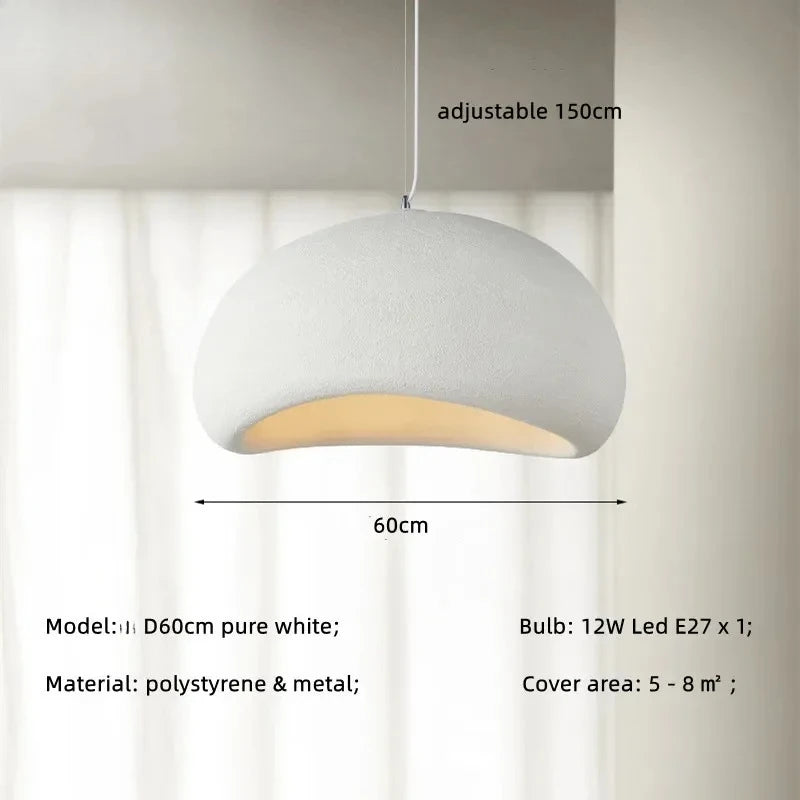 Nordic Wabi Sabi E27 Led Pendant Light Dining Room Simple Chandelier Lamp Cord Suspend Lamp for Restaurant Luminarias Fixtures