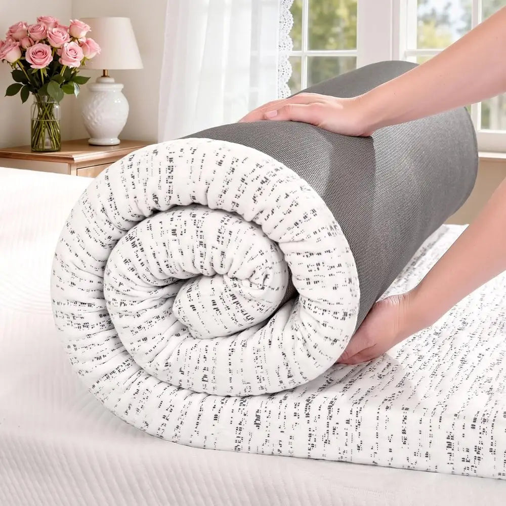 Gel Infused Memory Foam Mattress Topper, 4 Inch Bed Topper with Cover, Soft Cooling and Pressure Relieving, CertiPUR-US Certifie