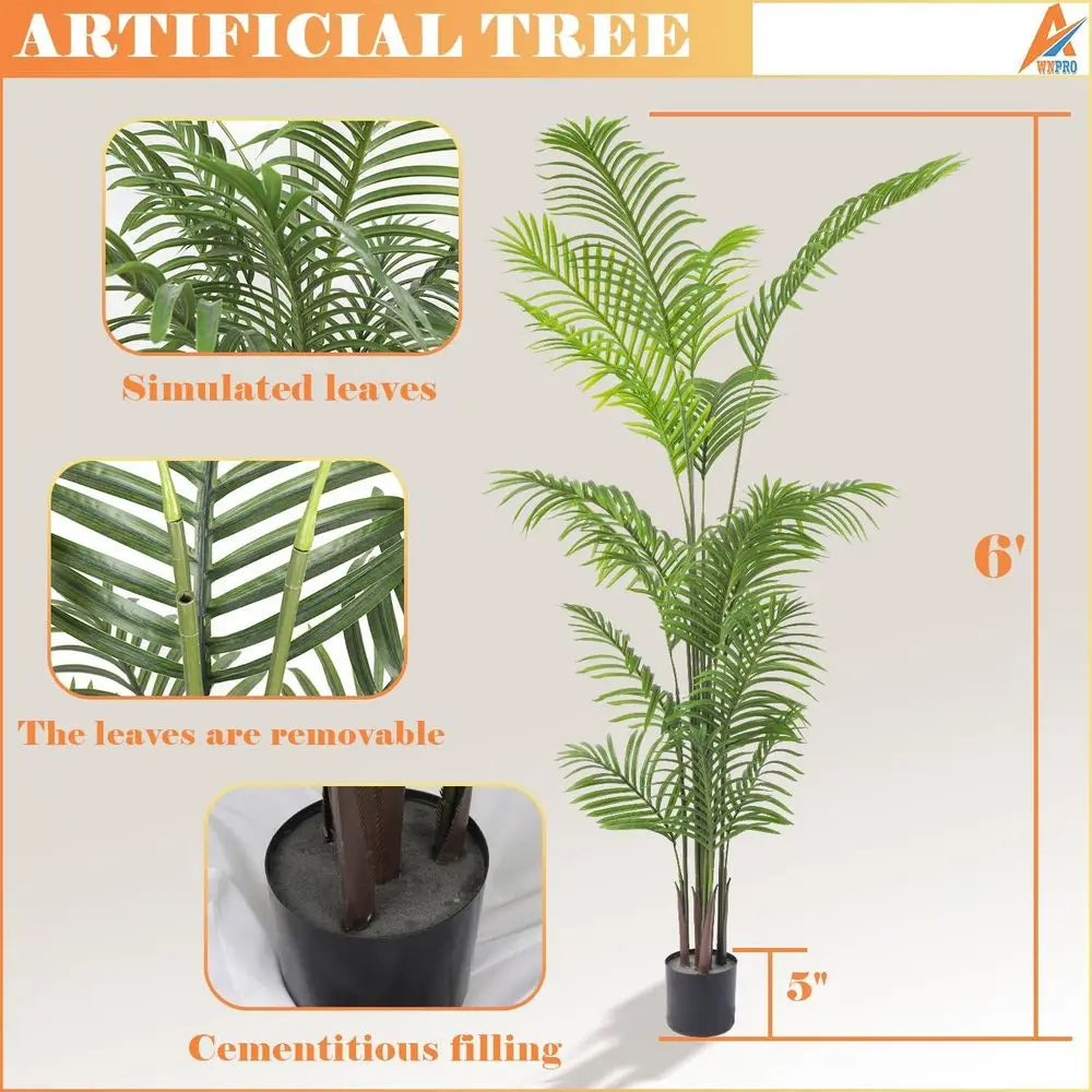 Artificial Areca Palm, Indoor Simulation Plants, Fake Areca Palm for Home Decor, Large Tall Tree, Indoor Decorative Plants and P