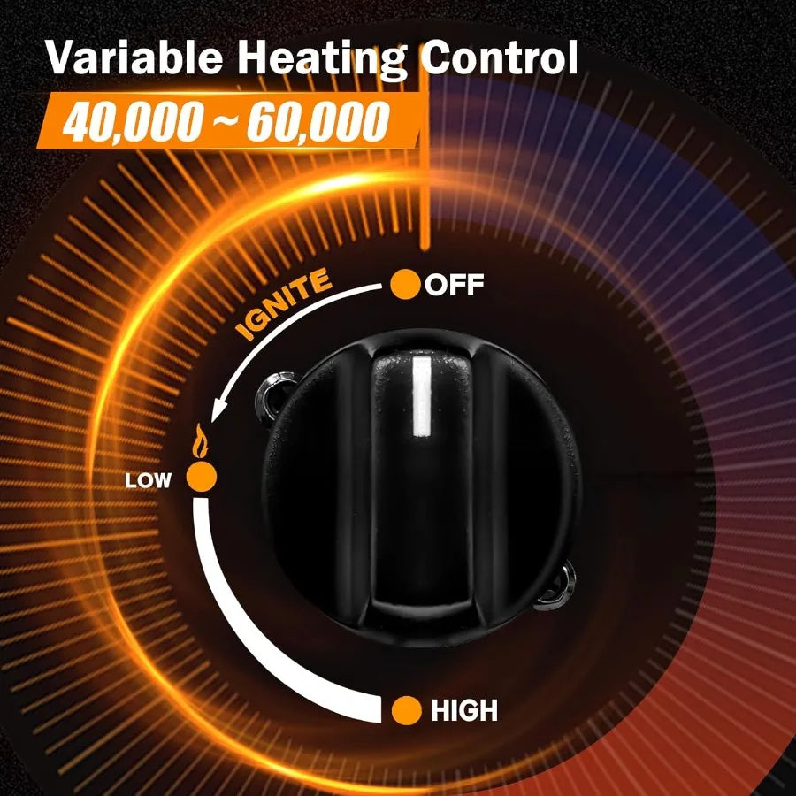 60000 BTU Forced Air Propane Heater Portable Torpedo Heater for Jobsite Garage and Construction Sites 10 ft Hose with Regulator