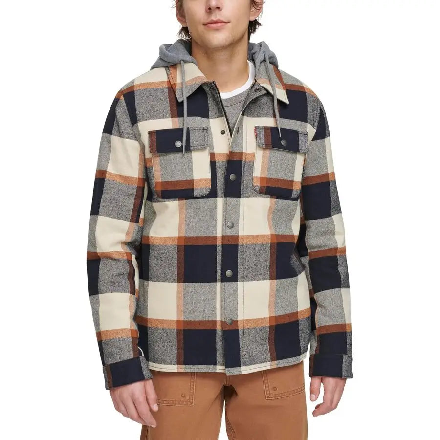Plaid Sherpa Lined Hooded Shirt Jacket Regular amp Big amp Tall Sizes