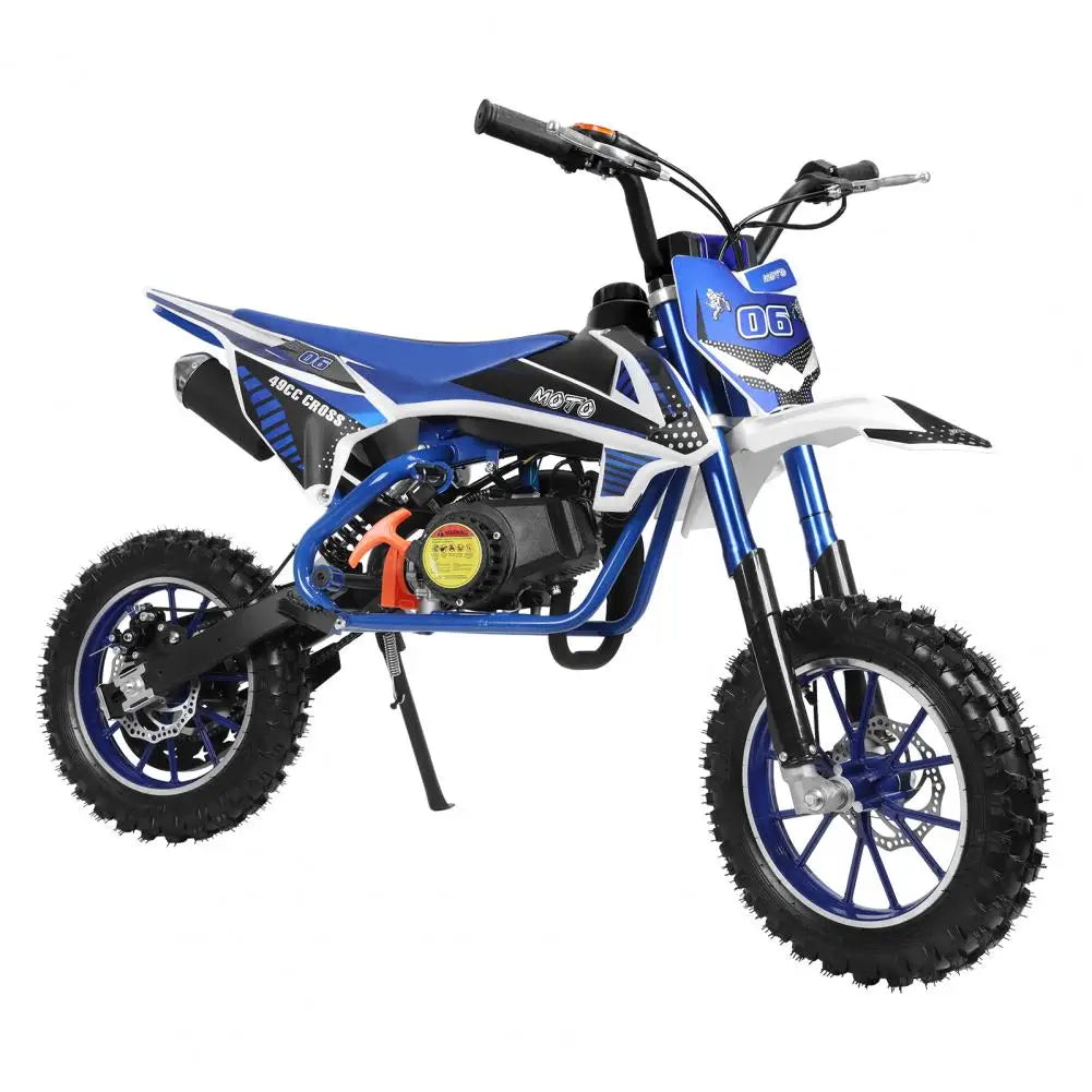 49cc 2-Stroke Kids Dirt Bike Beach Off Road Mini Motorcycle Gas Power Motocross Children Pocket Motorbike with Front Rear Disc