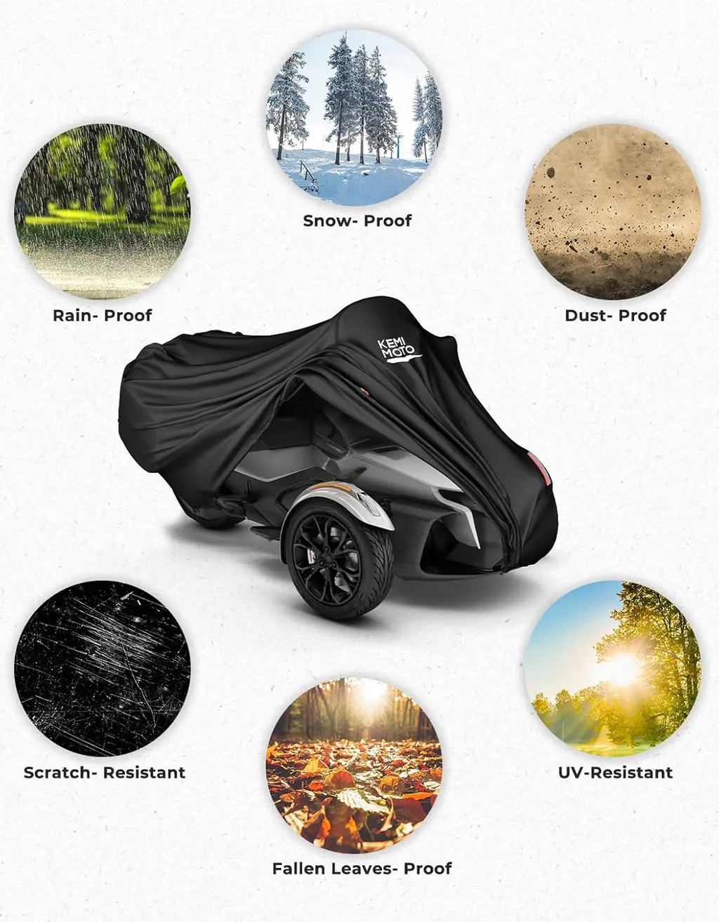 Full Cover for Can-Am Spyder RT Models 2020-2025, All-Weather Protection with Waterproof Oxford Fabric