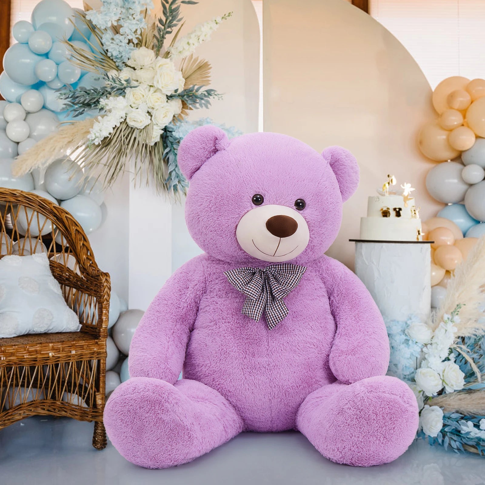 Giant 6-Foot Lavender Teddy Bear - 180cm Epic Hug Experience & Super Soft Plush, The Perfect Reassuring Gift for Stress Relief