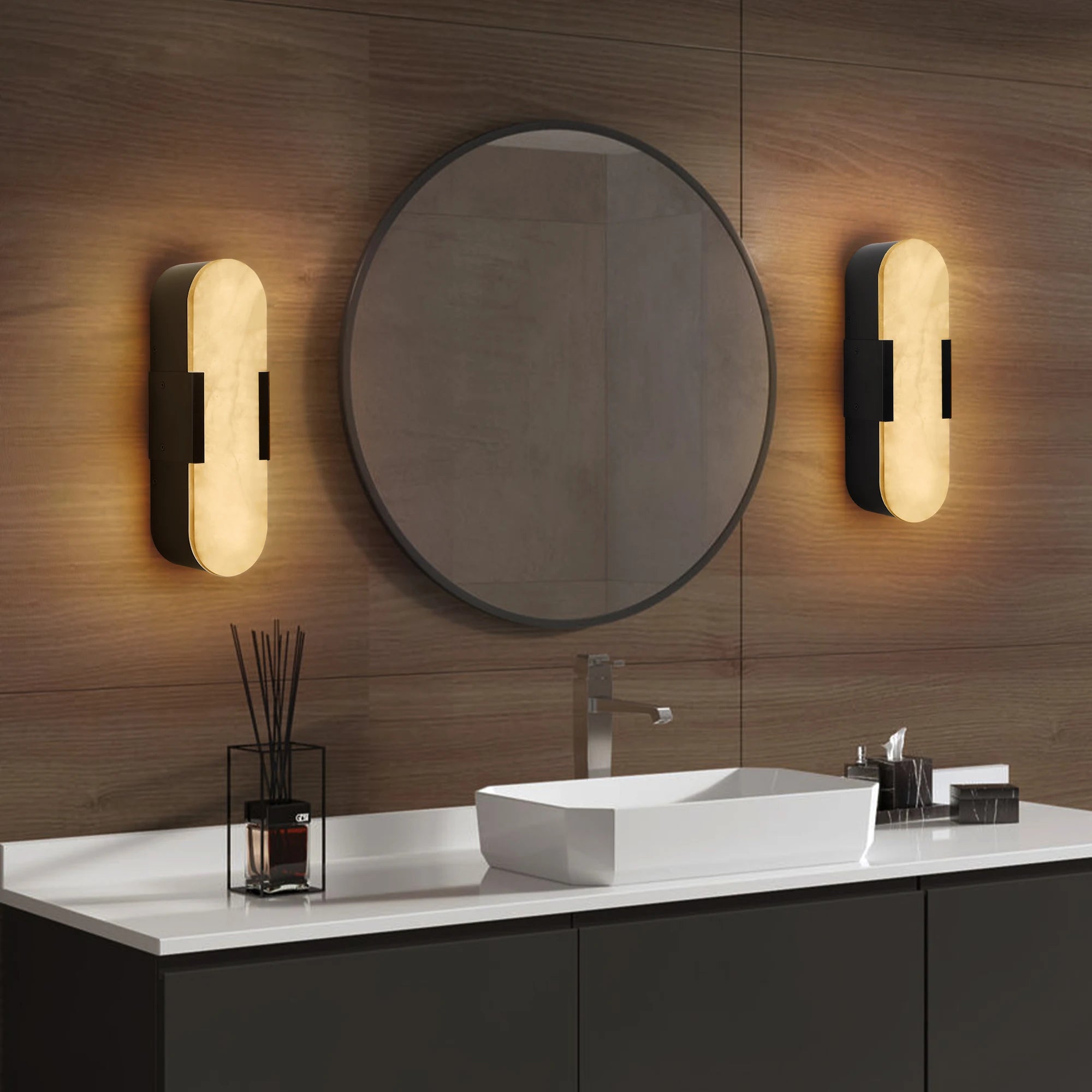 2-Pack Marble Wall Light 3 Color Temperatures Adjustable LED Soft Light Luxury Decor Lamp for Living Room Bathroom