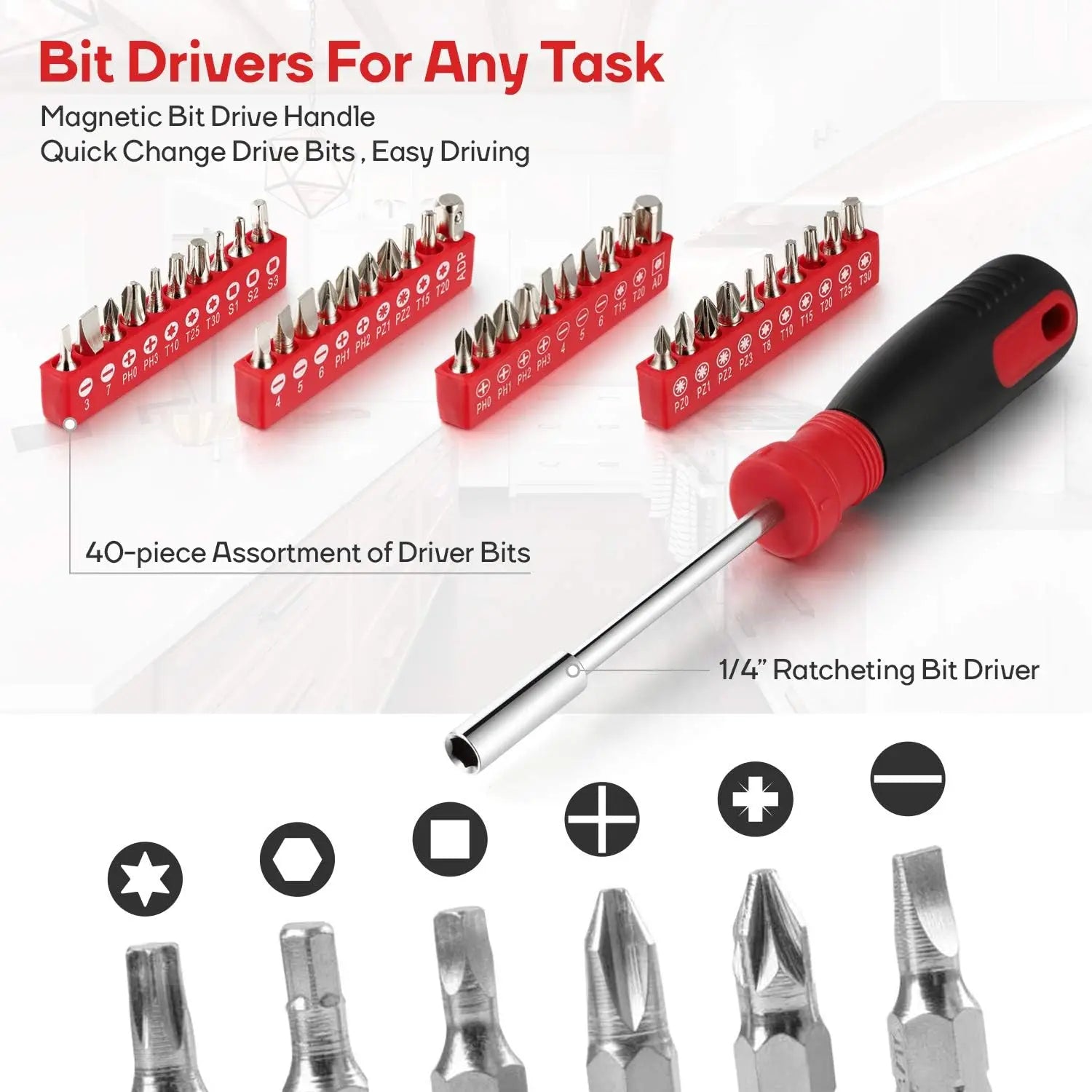 248 Pieces Mechanics Tool Set, General Purpose Mixed Sockets and Wrenches, Hand Tool Set Auto Repair Tool Kit with Storage