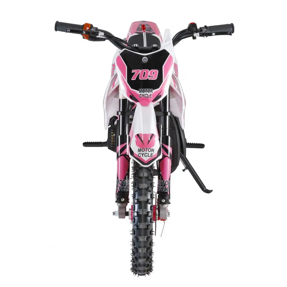 49cc 2-Stroke Kids Dirt Bike Off Road Mini Motorcycle Pocket Motorbike With Front Rear Disc Brakes For Children Gift (Pink)