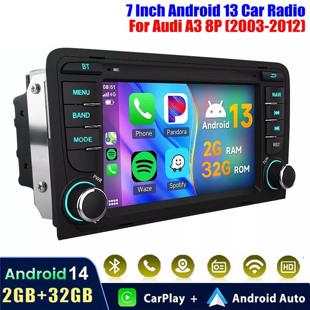Black Sat Nav Compatible Android Auto Animated Display With Built-In Speakers Android Radio RDS 1+32G