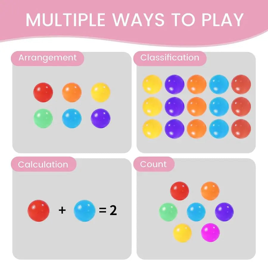 Pit Balls for Kids, Pool Toys Thicken Soft Plastic Balls for Ball Pit BPA Free Toddler Toyr White Clear and Pink 500pcs