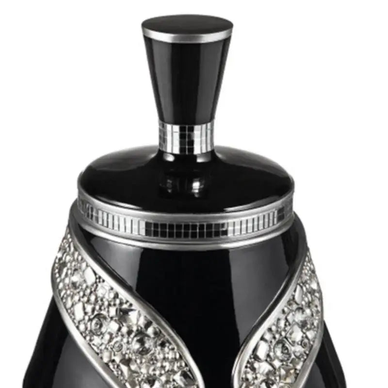 14 inch Tall Polyresin Decorative Jewelry Box in Black and Silver Finish - Elegant Storage Solution for Jewelry and Trinkets