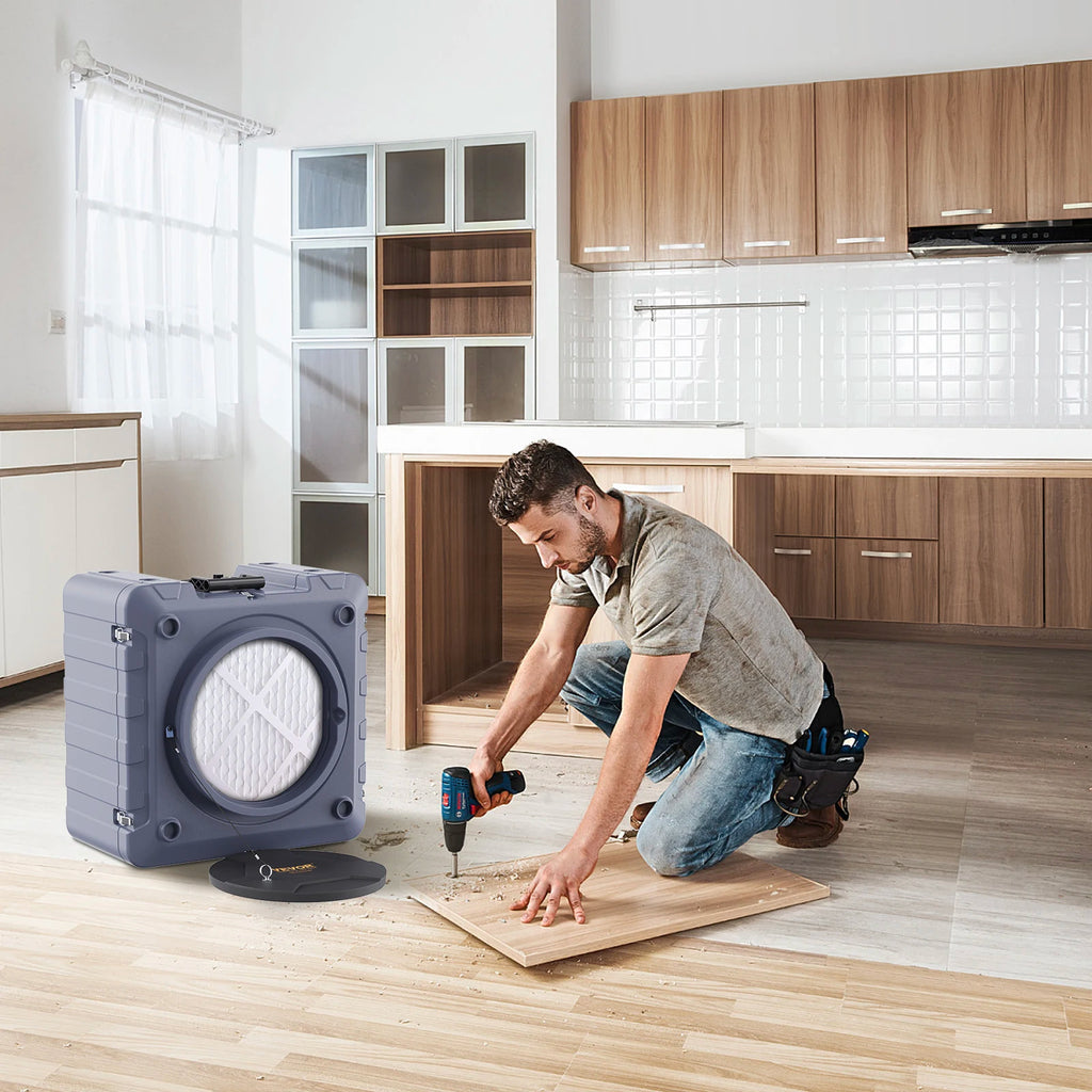 SucceBuy Air Scrubber with 3-Stage Filtration Stackable Negative Air Machine 800 CFM  Air Cleaner with MERV10 Carbon H13 HEPA