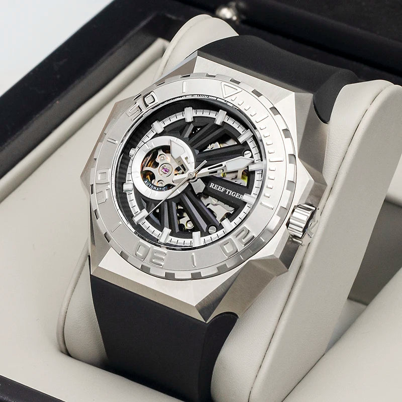 reef tiger brand men's fully automatic mechanical watches, business men's watches, fashionable men's sports watches, Valentine's