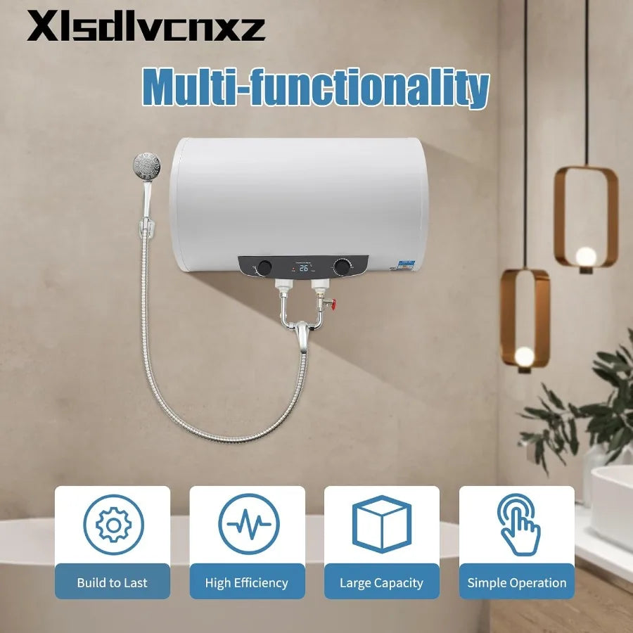 18.5 Gallon Electric Tank Water Heater 1500W Digital Display 110V Wall Mounted for Shower Kitchen Bathroom - Efficient Home Hot