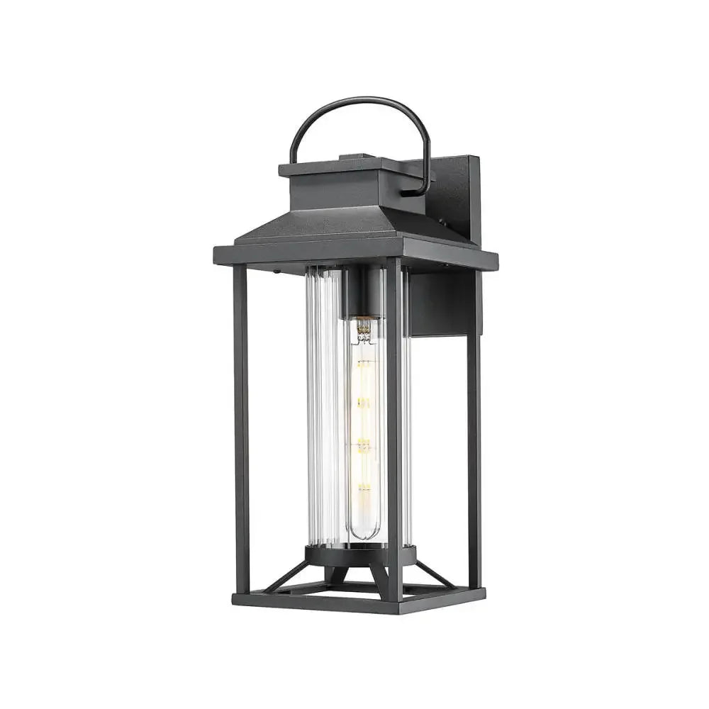 Outdoor Porch Lights Textured Black Exterior Lighting Fixtures Wall Mount Modern Outdoor Wall Sconce Lantern (2 Pack)