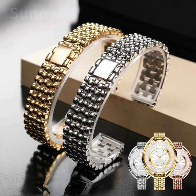 Stainless Steel Watch Strap Women's Fit Swarovski Fossil Armani Stainless Steel Women's Watch Bracelet 12 14mm