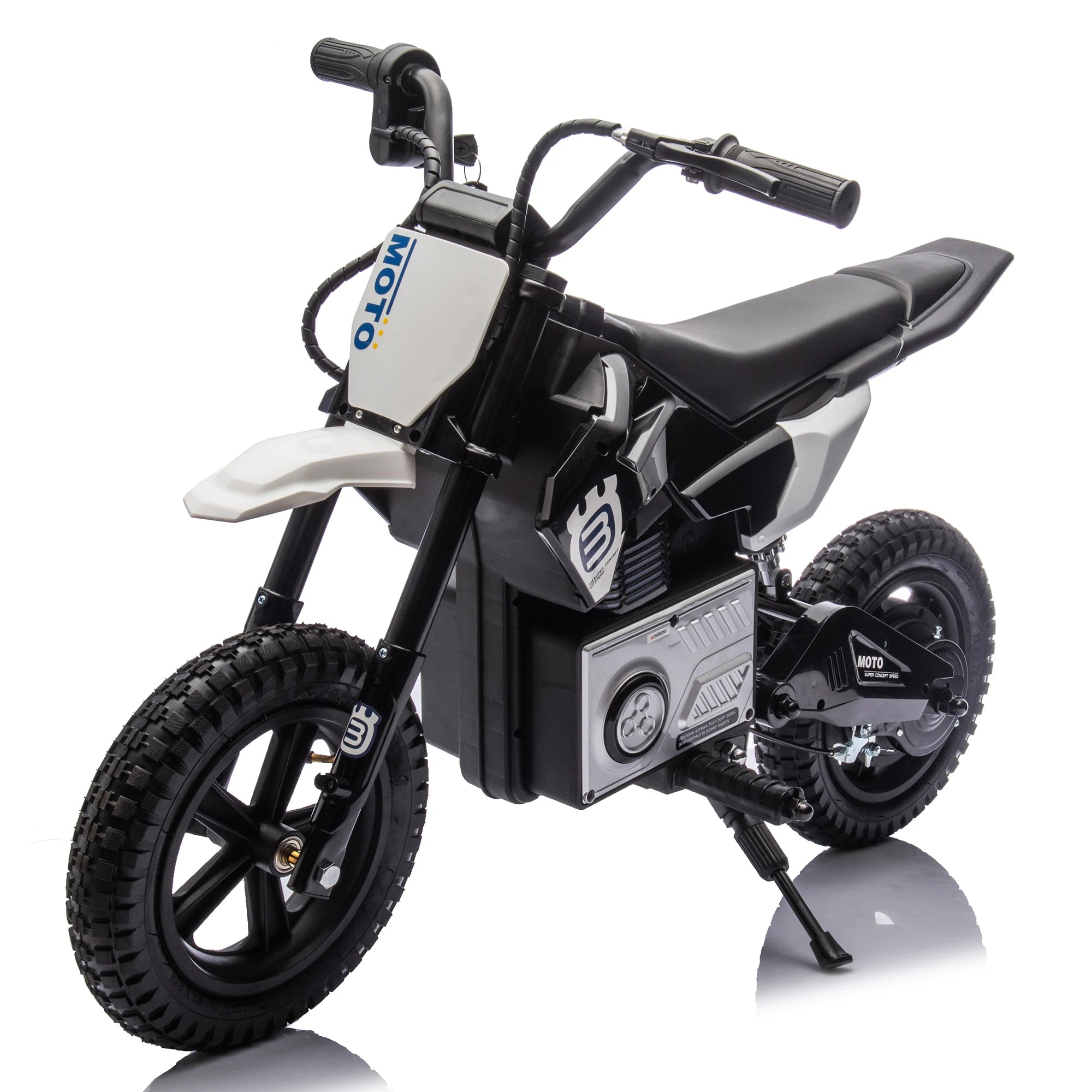 24V 200W Electric Motorcycle, 3.11-9.32MPH Max Speed, Rear Shock Absorber, LED Light, Bluetooth & Music