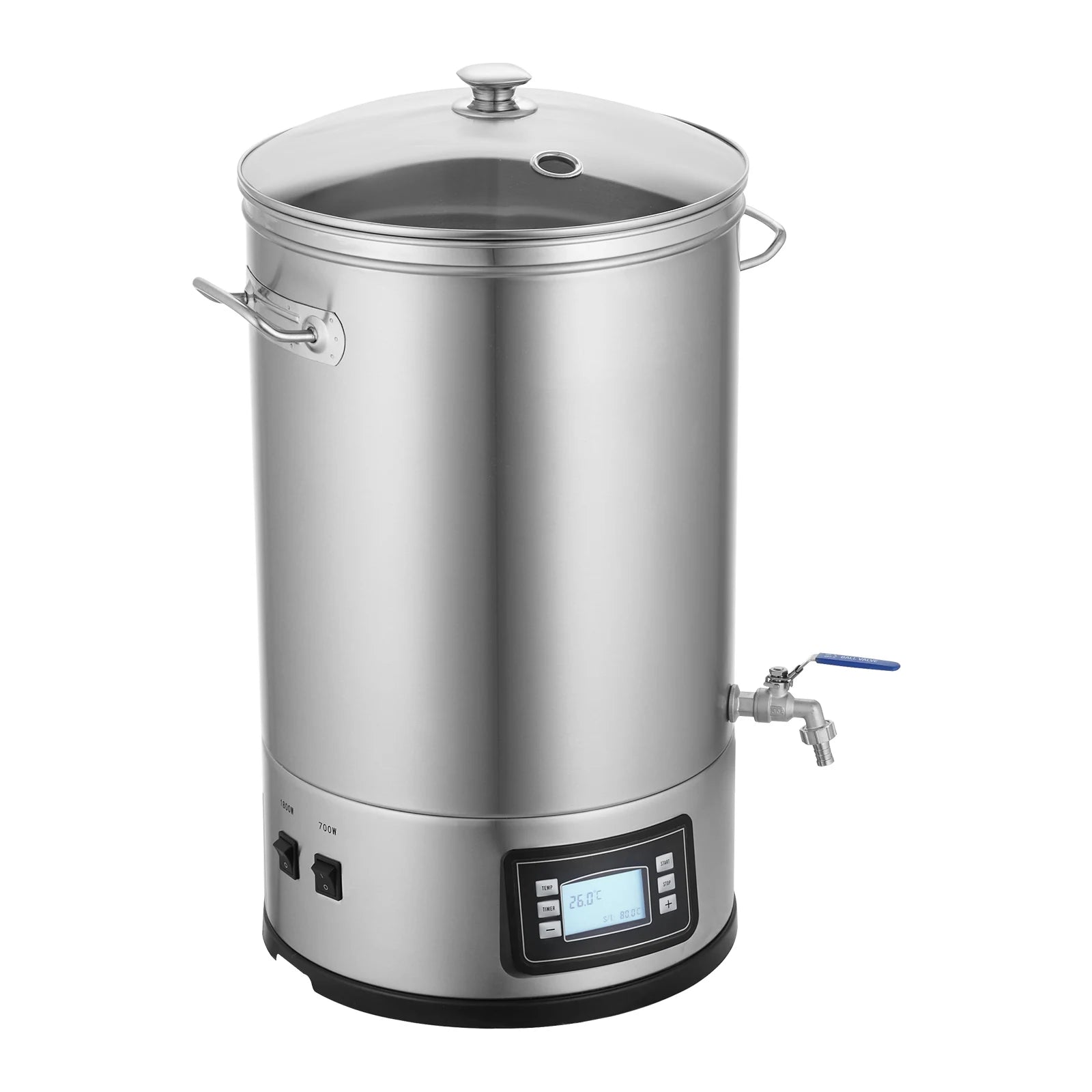 SucceBuy Electric Brewing System 8 GALLON Brewing Stock Pot All-in-One Home Beer Brewer 304 Stainless Steel Brewing Supplies